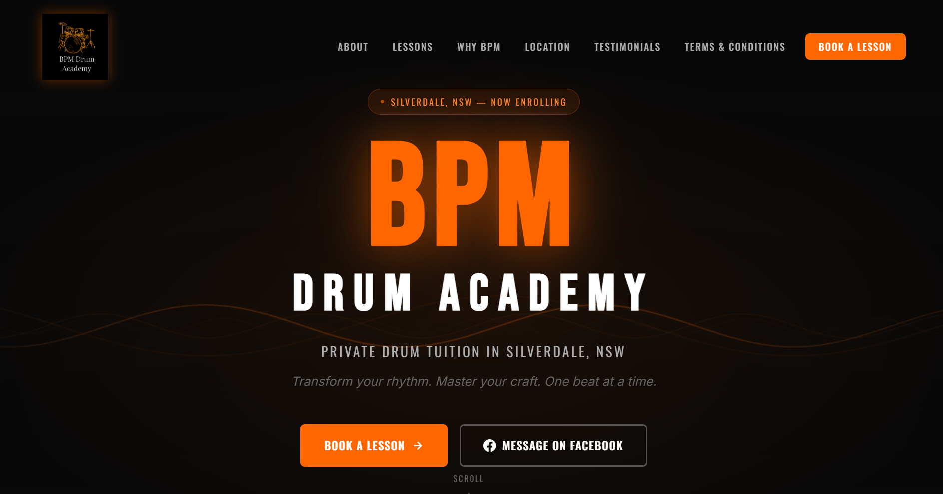 BPM Drum Academy website preview