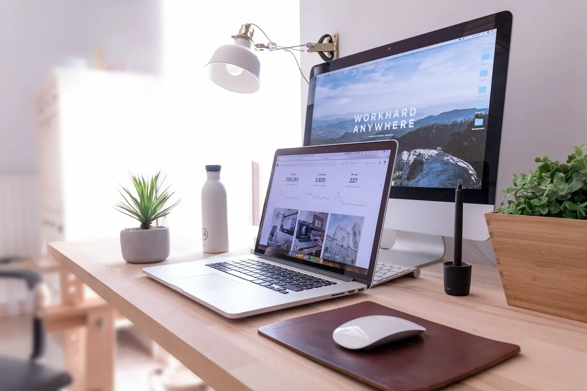 Web designer working at desk
